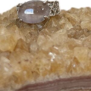 Amethyst Gemstone Stainless Steel Ring size 6.5 heart band